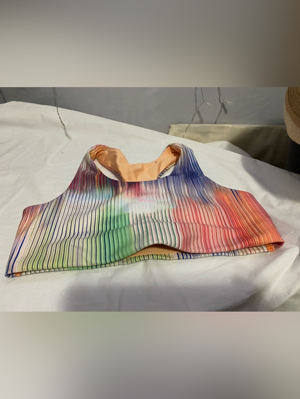 Multicolor Striped Sports Bra